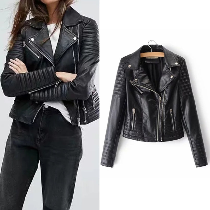 Women's Faux Leather Moto Jacket