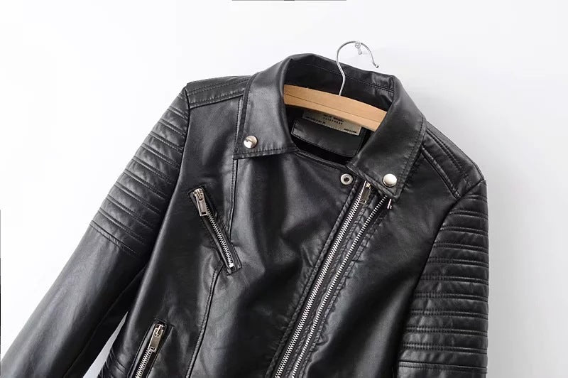 Women's Faux Leather Moto Jacket