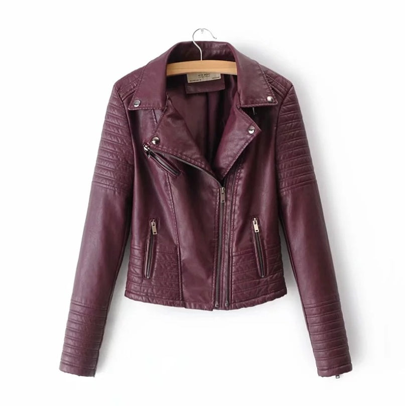 Women's Faux Leather Moto Jacket